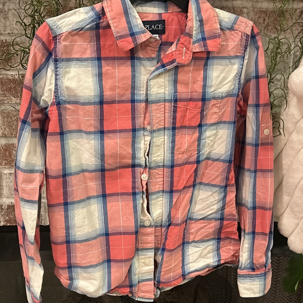 PLACE Kids Plaid Shirt - Red and Blue